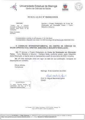 Imagem - Resolução nº. 156/2022 CI/CCS